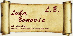 Luka Bonović vizit kartica